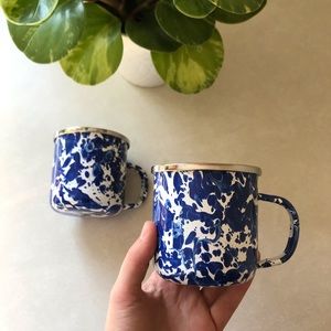 Porcelain Enamelware Mugs - Set of 2